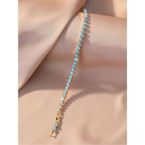 Gold-Tone Turquoise Link Bracelet A1750